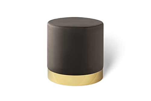 LIFA LIVING Runder Samt Pouf in dunkelgrau Ø 38 cm, Zylinderförmiger Samthocker mit goldenem Detail, Fußhocker anthrazit Samt in grau, Sitzhocker grau LIFA LIVING Runder Samt Pouf in dunkelgrau Ø 38 cm, Zylinderförmiger Samthocker mit goldenem Detail, Fußhocker anthrazit Samt in grau, Sitzhocker grau von LIFA LIVING