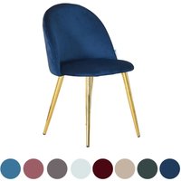 Einzelner Esszimmerstuhl Lucia aus Samt – Gepolsterter moderner Esszimmerstuhl mit gebogener Rückenlehne Stuhl mit Holzbeinen - Königsblau Einzelner Esszimmerstuhl Lucia aus Samt – Gepolsterter moderner Esszimmerstuhl mit gebogener Rückenlehne Stuhl mit Holzbeinen - Königsblau von LIFE INTERIORS