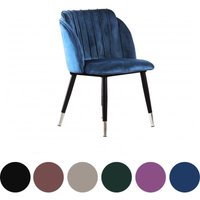 Einzelner Esszimmerstuhl aus Milano-Samt – Metallbeine mit silbernen Endkappen – Esszimmerstuhl – Polsterstuhl – moderner Esszimmerstuhl mit Einzelner Esszimmerstuhl aus Milano-Samt – Metallbeine mit silbernen Endkappen – Esszimmerstuhl – Polsterstuhl – moderner Esszimmerstuhl mit von LIFE INTERIORS