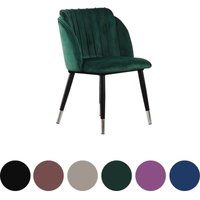 Einzelner Esszimmerstuhl aus Milano-Samt – Metallbeine mit silbernen Endkappen – Esszimmerstuhl – Polsterstuhl – moderner Esszimmerstuhl mit von LIFE INTERIORS