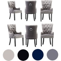 Life Interiors - 4er-Set Windsor lux Esszimmerstuhl mit Samtpolsterung und Armlehnen für Esszimmer und Küche – Dunkelgrau Life Interiors - 4er-Set Windsor lux Esszimmerstuhl mit Samtpolsterung und Armlehnen für Esszimmer und Küche – Dunkelgrau von LIFE INTERIORS