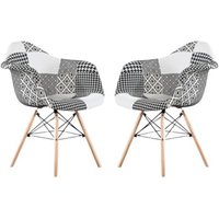 Set aus 1/2/4 Chrono Patchwork Eiffel Esszimmerstuhl – 2er-Set – Mehrfarbig - Multi von LIFE INTERIORS