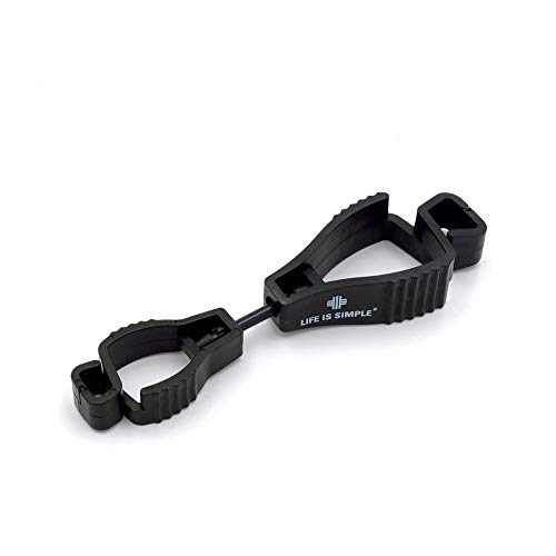 LIFE IS SIMPLE Tarp Clip Handschuhclip 2-er Set schwarz | Handschuhhalter für Feuerwehr | Handschuhhalter Polizei | Handschuhclip für Arbeitshandschuhe, Baumarkt, Garten von LIFE IS SIMPLE