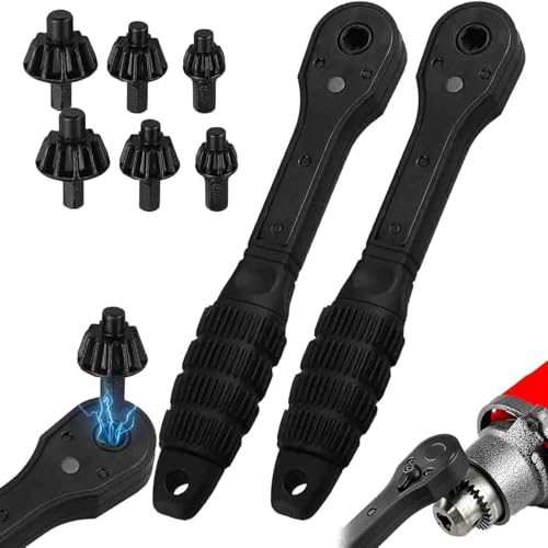 2 in 1 Drill Chuck Ratchet Spanner,2025 New Drill Chuck Ratchet Spanner,Universal Double Head Chuck Key Replacement Tool for Drill,Multi-Function Clamping for Electric Drills Power Tools (2set) von LIFECOSM