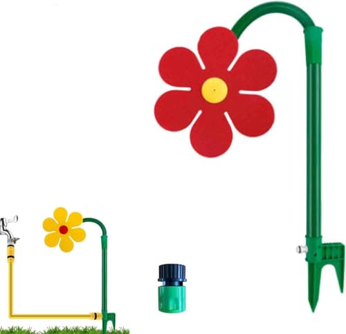 Crazy Daisy Sprinkler - 360°Rotating Dancing Flower Water Sprinkler, Fun Irrigation Tool, Dancing Daisy Sprinkler for Yard Watering Kids Playing. (Red) von LIFECOSM