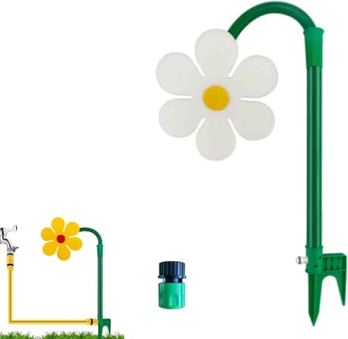 Crazy Daisy Sprinkler - 360°Rotating Dancing Flower Water Sprinkler, Fun Irrigation Tool, Dancing Daisy Sprinkler for Yard Watering Kids Playing. (White) von LIFECOSM