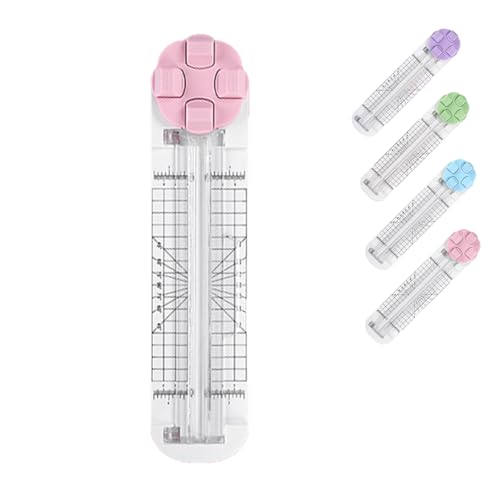 Duomiluo 4 in 1 Paper Cutter, Concernas 4 in 1 Multi-Function Paper Trimmer, Multi-Functional Bidirectional Papers Trimmer, for Cutting Papers, Coupons, Postcards, Scrapbook (Purple) von LIFECOSM