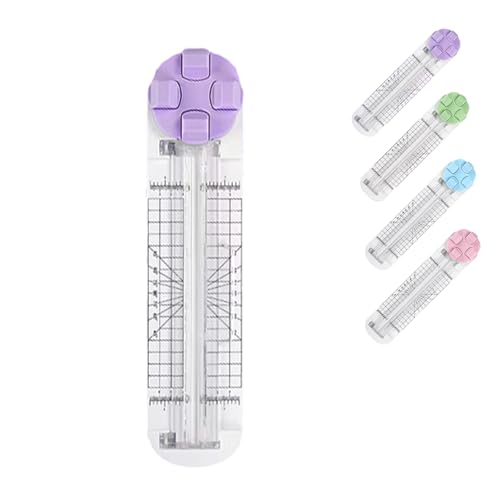Duomiluo 4 in 1 Paper Cutter, Concernas 4 in 1 Multi-Function Paper Trimmer, Multi-Functional Bidirectional Papers Trimmer, for Cutting Papers, Coupons, Postcards, Scrapbook (Purple) von LIFECOSM