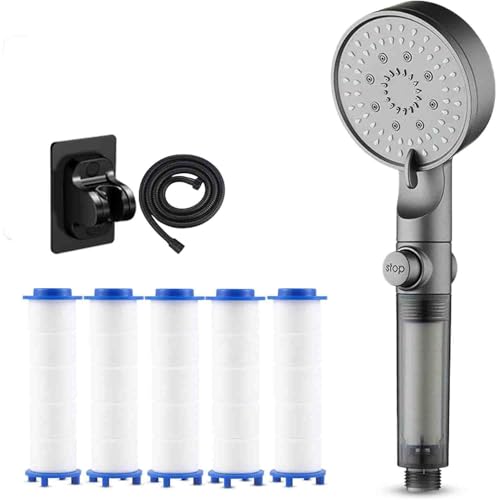 High Pressure 5 - Mode Filtered Shower Head, Filtered Shower Head with Handheld, Built-In High Pressure Power Wash For Hard Water (1pc) von LIFECOSM