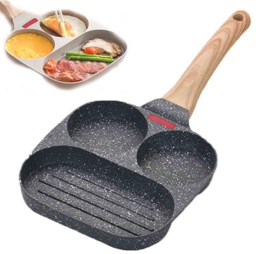 LIFECOSM 3 In 1 Egg Frying Pan,3-In-1 Divided Mini Egg Frying Pan for Breakfast,Non Stick Egg Pan - 3 Section Breakfast Frying Pan, Multifunction Egg Cooker Pan LIFECOSM 3 In 1 Egg Frying Pan,3-In-1 Divided Mini Egg Frying Pan for Breakfast,Non Stick Egg Pan - 3 Section Breakfast Frying Pan, Multifunction Egg Cooker Pan von LIFECOSM