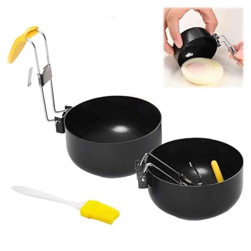 LIFECOSM Folding Egg Poacher,2024 New Collapsible Hang Ear Egg Boiler Poached Egg Maker, Non-Stick Egg Cooker Stainless Steel Poached Egg Cooker for Perfect Boiled Eggs for Kitchen Tool von LIFECOSM