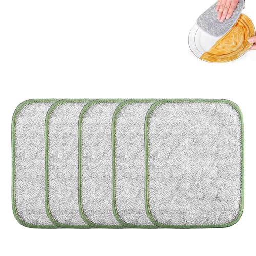 LIFECOSM Multipurpose Wire Dishwashing Rags,2025 Reusable Wire Non-Scratch Cleaning Cloths,Double Layer Cleaning Cloths for Wet & Dry,Kitchen Cleaning Tool for Cookware,Sinks,Stove Tops (5pcs) von LIFECOSM