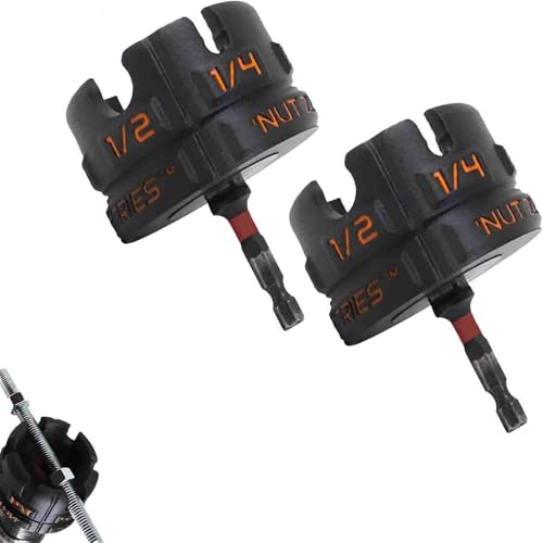 Nut Zipper Drill Attachment for Fast Nut and Bolt Removal,Nut Spinning Drill Attachment,Nut Remover Bolt Extractor Tool for 1/4", 3/8", and 1/2" Threaded Rods (2Pcs) von LIFECOSM