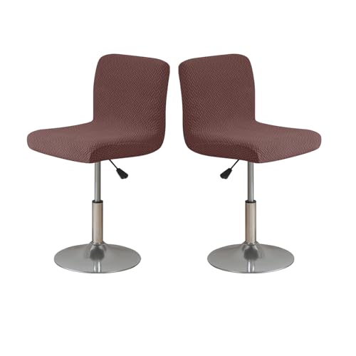Barhocker Stuhlhussen Bezüge Bar Stuhlbezug Stuhlbezüge Barhocker Schonbezüge mit Rückenlehne Stretch 2/4/6 Stück, Hussen für Barhocker Waschbare, Barhockerhussen Höhe Schonbezug-Dark Brown||2PCS von LIFEDX
