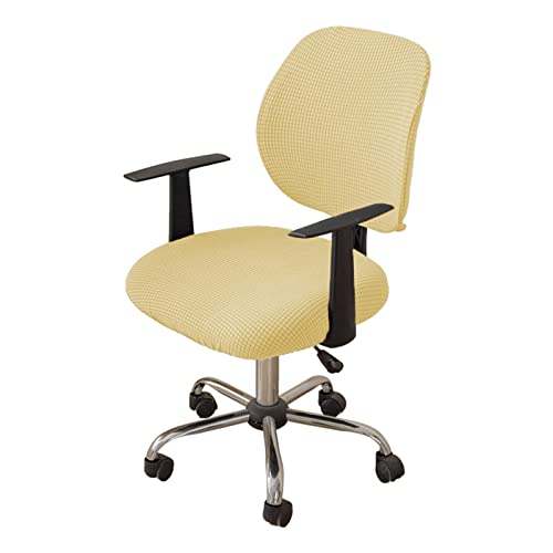 Bürostuhl Bezug Stretch Bezug für Bürostuhl,Elastische Stuhlhussen Spandex Office Computer Stuhlbezüge,Abnehmbare Waschbare für Bürostuhl Stretch Stuhlhussen Bezug,Gelb,1PC von LIFEDX