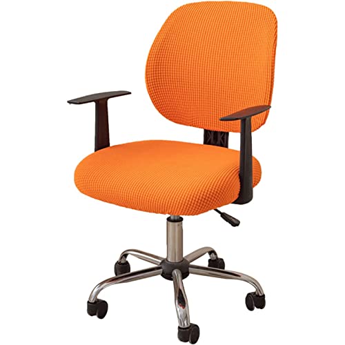 Bürostuhl Bezug Stretch Bezug für Bürostuhl,Elastische Stuhlhussen Spandex Office Computer Stuhlbezüge,Abnehmbare Waschbare für Bürostuhl Stretch Stuhlhussen Bezug,Orange,1PC von LIFEDX