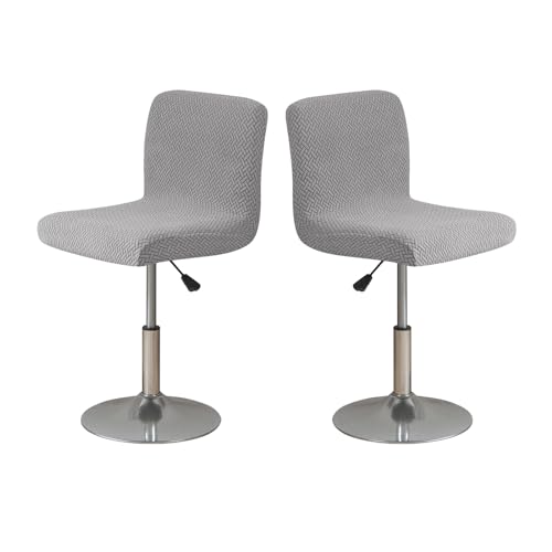 LIFEDX Barhocker Stuhlhussen Bezüge Bar Stuhlbezug Stuhlbezüge Barhocker Schonbezüge mit Rückenlehne Stretch 2/4/6 Stück, Hussen für Barhocker Waschbare, Barhockerhussen Höhe Schonbezug-Gray||2PCS von LIFEDX