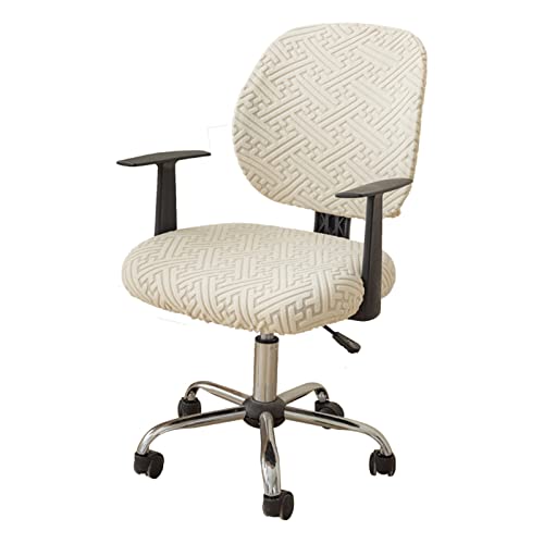 LIFEDX Bürostuhl Bezug Stretch Bezug für Bürostuhl,Elastische Stuhlhussen Spandex Office Computer Stuhlbezüge,Abnehmbare Waschbare für Bürostuhl Stretch Stuhlhussen Bezug-Beige||1PC von LIFEDX