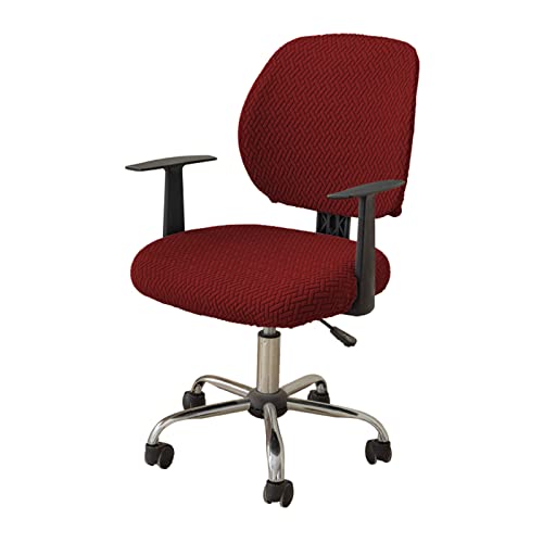 LIFEDX Bürostuhl Bezug Stretch Bezug für Bürostuhl,Elastische Stuhlhussen Spandex Office Computer Stuhlbezüge,Abnehmbare Waschbare für Bürostuhl Stretch Stuhlhussen Bezug-Wine Red||1PC von LIFEDX