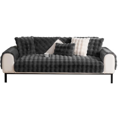 LIFEDX Dicker Sofabezug Kaninchen Plüsch Sofa Überzug,Flauschige Sofabezüge Couch überzug,Rutschfester Sofaschoner,Waschbar Couch Bezug,Universelle Winter Verdickt Warm Sofaüberwurf von LIFEDX