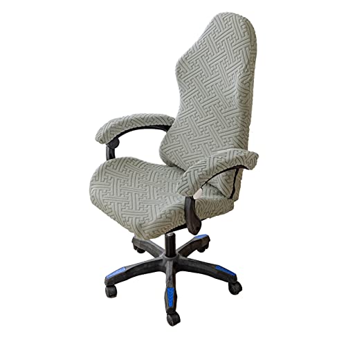 LIFEDX Gaming Stuhl Bezug Gamingstuhl-Bezüge 4 Stück,Bürostuhl Bezug Stuhlhussen mit Armlehnen Stuhlrücken Bezug,Dehnbare Stuhl Bezüge für Computer-Spielstuhl, Racing-Stil,Bürostuhl-Ohne Stuhl - Gray von LIFEDX