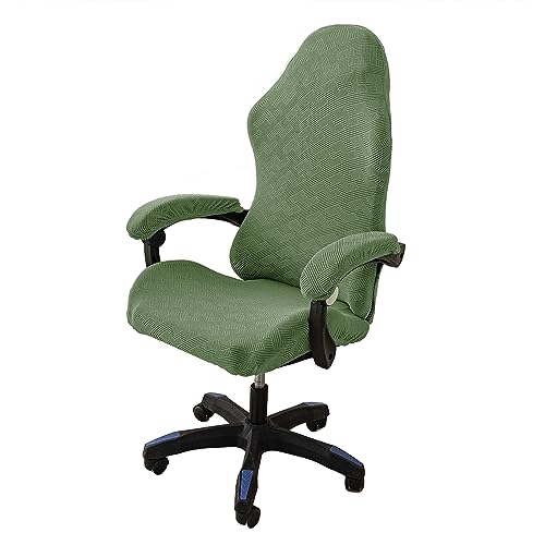 LIFEDX Gamingstuhl-Bezüge Gaming Stuhl bezug 4 Stück,Bürostuhl Drehstuhl Bezug mit Armlehnen/Stuhlrücken Bezug,Dehnbare Stuhl Bezüge für Computer-Spielstuhl, Racing-Stil,Bürostuhl-Ohne Stuhl-Green von LIFEDX