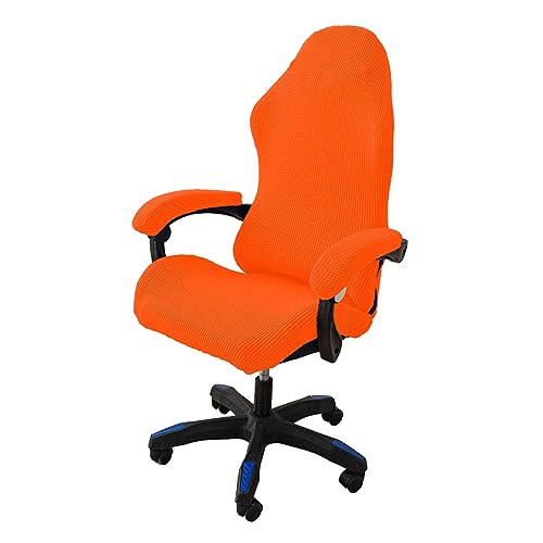 LIFEDX Gamingstuhl-Bezüge Gaming Stuhl bezug 4 Stück,Bürostuhl Drehstuhl Bezug mit Armlehnen/Stuhlrücken Bezug,Dehnbare Stuhl Bezüge für Computer-Spielstuhl, Racing-Stil,Bürostuhl-Ohne Stuhl-Orange von LIFEDX