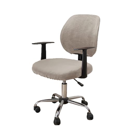 LIFEDX Samtplüsch Bürostuhl Bezug Stretch Bezug für Bürostuhl,Elastische Stuhlhussen Spandex Office Computer Stuhlbezüge,Abnehmbare Waschbare für Bürostuhl Stuhlhussen Bezug- Brown||1PC von LIFEDX
