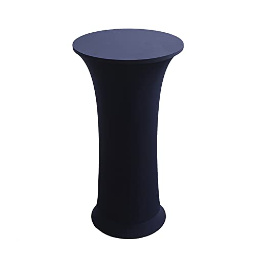 Stehtisch Hussen Stretch Hussen für Stehtische 60x110 cm,Spandex Stehtischhussen Elastische Tischdecke für Stehtische/Bistrotische,Verstärkung im Fußbereich rutschfest Waschbar,Dark Blue,1Pc von LIFEDX