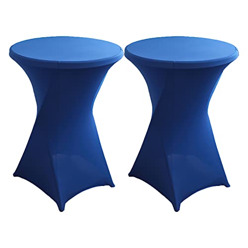 LIFEDX Stretch Stehtischhusse Stella für Bistrotisch,Stehtisch Hussen,Stella Elastischer Strechüberzug Elastische Tischdecke für Bistrotische,Hochzeitsfeier, Bankett,Party,Royal Blue,2Pcs B von LIFEDX