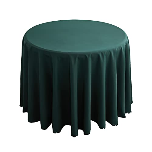 Runde Tischdecke aus Satin, Einfarbiges Polyester Küche Esszimmer Tischdecke für Weihnachten, Hochzeit, Hotel, Bankett, Geburtstagsfeier, Garten, Heimdekoration,Dark Green,180cm Round von LIFEDX