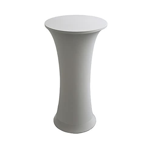 Stehtisch Hussen Stretch Hussen für Stehtische 60x110 cm,Spandex Stehtischhussen Elastische Tischdecke für Stehtische/Bistrotische,Verstärkung im Fußbereich rutschfest Waschbar,Light Gray,1Pc von LIFEDX