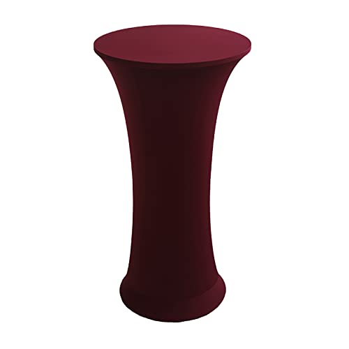 Stehtisch Hussen Stretch Hussen für Stehtische 60x110 cm,Spandex Stehtischhussen Elastische Tischdecke für Stehtische/Bistrotische,Verstärkung im Fußbereich rutschfest Waschbar,Maroon,1Pc von LIFEDX