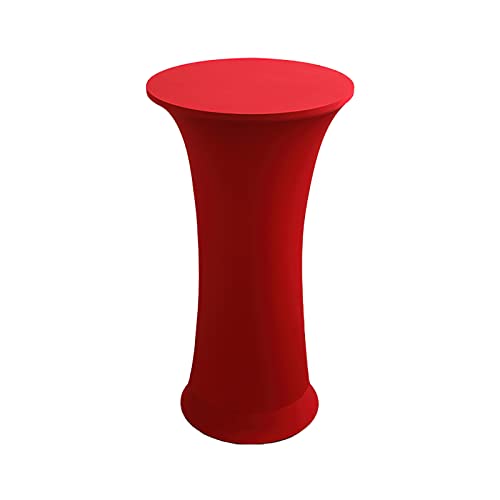 Stehtisch Hussen Stretch Hussen für Stehtische 60x110 cm,Spandex Stehtischhussen Elastische Tischdecke für Stehtische/Bistrotische,Verstärkung im Fußbereich rutschfest Waschbar,Rot,1Pc von LIFEDX