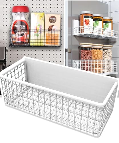LIFEFAN Magnetischer Korb, Kühlschrank, großer magnetischer Stifthalter, Whiteboard, Metalldraht, Aufbewahrungsartikel, Organizer (weiß-hoch) von LIFEFAN