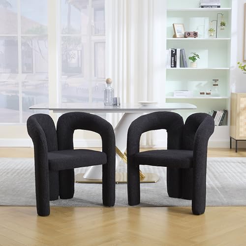 LIFEISLE Armlehnstuhl 2er Set M-Form Esszimmerstühle Polsterstuhl, Besucherstuhl für Esszimmer, Wohnzimmer, Büro, Schlafzimmer, Wartezimmer, Lobbys, Teddy Schwarz LIFEISLE Armlehnstuhl 2er Set M-Form Esszimmerstühle Polsterstuhl, Besucherstuhl für Esszimmer, Wohnzimmer, Büro, Schlafzimmer, Wartezimmer, Lobbys, Teddy Schwarz von LIFEISLE