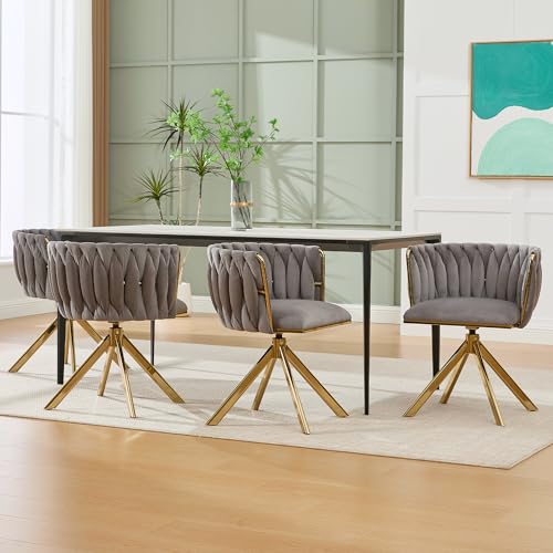 LIFEISLE Esszimmerstühle 4er Set,180°Drehbare Stühle für Esszimmer Wohnzimmer, Bequeme Küchenstühle, Gepolstert Stuhl mit Armlehnen Rückenlehne, Samtbezug Grau LIFEISLE Esszimmerstühle 4er Set,180°Drehbare Stühle für Esszimmer Wohnzimmer, Bequeme Küchenstühle, Gepolstert Stuhl mit Armlehnen Rückenlehne, Samtbezug Grau von LIFEISLE