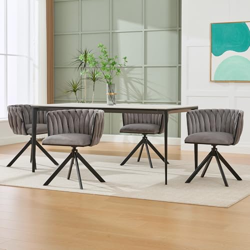 LIFEISLE Esszimmerstühle 4er Set,180°Drehbare Stühle mit Goldenen Beine für Esszimmer Wohnzimmer, Bequeme Küchenstühle, Gepolstert Stuhl mit Armlehnen Rückenlehne, Samtbezug Beige LIFEISLE Esszimmerstühle 4er Set,180°Drehbare Stühle mit Goldenen Beine für Esszimmer Wohnzimmer, Bequeme Küchenstühle, Gepolstert Stuhl mit Armlehnen Rückenlehne, Samtbezug Beige von LIFEISLE