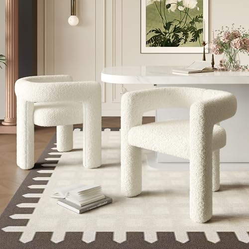 Sessel 2er-Set Ohrensessel mit bequemem Kissen, Modern Relaxsessel Loungesessel mit gepolstertem Rahmen, Schreibtischstuhl Schminkstuhl für Wohnzimmer, Schlafzimmer, Küchen, Büro, Teddy Beige Sessel 2er-Set Ohrensessel mit bequemem Kissen, Modern Relaxsessel Loungesessel mit gepolstertem Rahmen, Schreibtischstuhl Schminkstuhl für Wohnzimmer, Schlafzimmer, Küchen, Büro, Teddy Beige von LIFEISLE