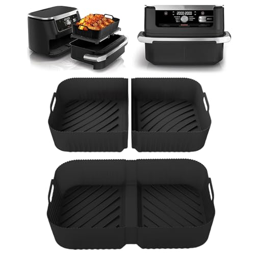 3PCS Airfryer Silikonform Zubehör für Ninja Foodi Flexdrawer Heißluftfritteuse AF500EU, Air Fryer Airfryer Accessories for Ninja AF500EU, Ninja Air fryer AF500EU Accessories 1×10.4L and 2×5.2L (01) von LIFEJXWEN