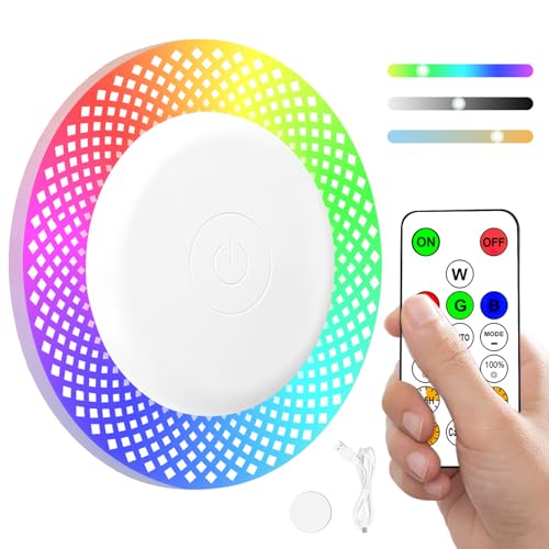 LIFEJXWEN LED-Wandleuchte, Verstellbare RGB-Innenwandleuchte, Wiederaufladbare Nachttisch-Wandleuchte, Magnetische Wandleuchten mit 18 Farbverlaufsmodi, Touch-Steuerung und Fernbedienung(1pc) von LIFEJXWEN
