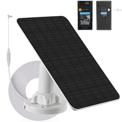 3 W Solarpanel mit eingebautem 4000-mAh-Akku, Micro-USB-Anschluss, IP65, 4 m Ladekabel, perfekte Kompatibilität mit Ring Video Türklingel (2. Generation 2020), kein Entfernen des Ständers erforderlich von LIFEMOI
