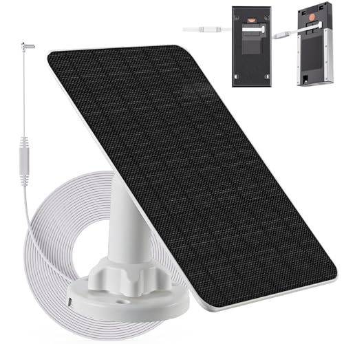 3 W Solarpanel mit eingebautem 4000-mAh-Akku, USB-C-Anschluss, IP65, 4 m Ladekabel, perfekte Kompatibilität mit Ring-Batterie-Türklingel (Version 2024), kein Entfernen des Ständers (USB-C) von LIFEMOI