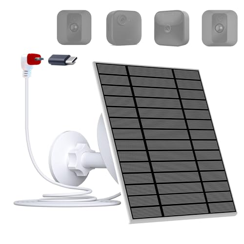 6W Solarpanel mit eingebautem 5200mAh wiederaufladbarem Akku,IP66,4.0m Kabel, kompatibel mit Blink XT,XT2 & Blink New Outdoor/Outdoor (3rd Gen)/Blink Outdoor 4 (4th Gen) und SimpliSafe (weiß) von LIFEMOI