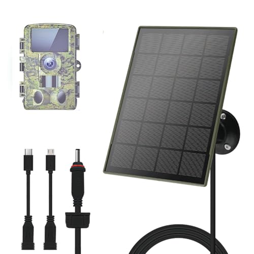 1Pack Solarpanel,3W/5V,Trail-Kameras,6000mAh Li-Ionen-Akku,PCB-Spannungsregler,Micro-USB/Typ-C/DC,Schnittstellen,IP66,kompatibel mit Jagdkameras(3G/4G) oder Hirsch-Futterspendern von LIFEMOI