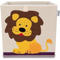 Aufbewahrungsbox mit Löwe Motiv i Spielzeugbox mit Tiermotiv passend für Würfelregale i Ordnungsbox für das Kinderzimmer i Aufbewahrungskorb von LIFENEY