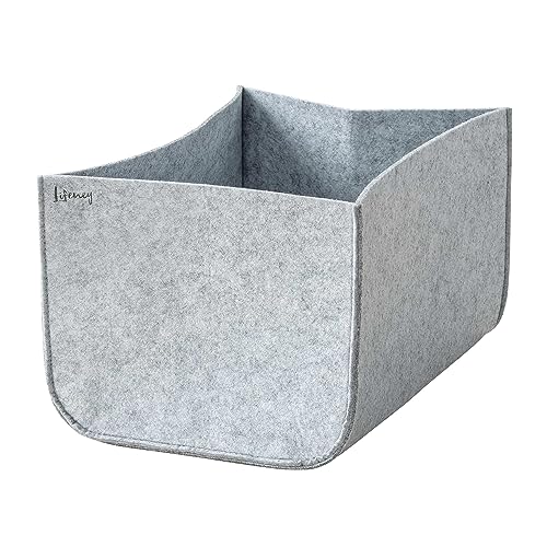 LIFENEY Aufbewahrungsbox Größe M – Schrank Organizer aus der Serie Organize your closet – Für Stauraum & Ordnung im Kleiderschrank – 33 x 33 x 33 cm, Material: Filz, Farbe: Grau von LIFENEY