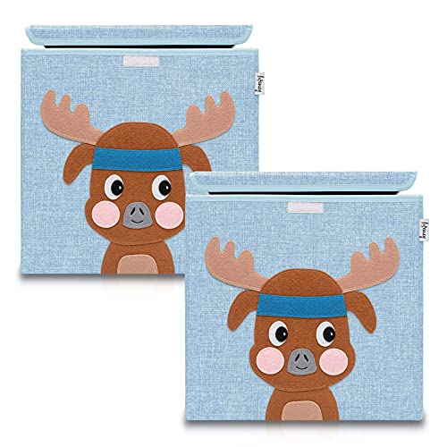 LIFENEY Aufbewahrungsbox mit Deckel im 2er Set Hirsch I Doppelpack Spielzeugbox mit Tiermotiv passend für Würfelregale I Ordnungsbox für das Kinderzimmer I Aufbewahrungskorb Kinder LIFENEY Aufbewahrungsbox mit Deckel im 2er Set Hirsch I Doppelpack Spielzeugbox mit Tiermotiv passend für Würfelregale I Ordnungsbox für das Kinderzimmer I Aufbewahrungskorb Kinder von LIFENEY