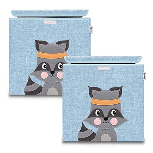 LIFENEY Aufbewahrungsbox mit Deckel im 2er Set Waschbär I Doppelpack Spielzeugbox mit Tiermotiv passend für Würfelregale I Ordnungsbox für das Kinderzimmer I Aufbewahrungskorb Kinder LIFENEY Aufbewahrungsbox mit Deckel im 2er Set Waschbär I Doppelpack Spielzeugbox mit Tiermotiv passend für Würfelregale I Ordnungsbox für das Kinderzimmer I Aufbewahrungskorb Kinder von LIFENEY