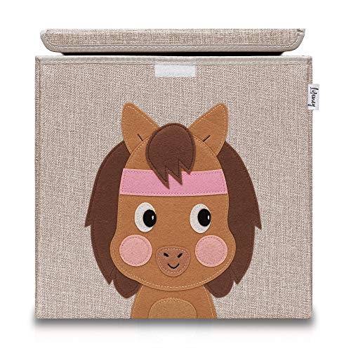 LIFENEY Aufbewahrungsbox mit Deckel und Pferd I Spielzeugbox mit Tiermotiv passend für Würfelregale I Ordnungsbox für das Kinderzimmer I Aufbewahrungskorb Kinder LIFENEY Aufbewahrungsbox mit Deckel und Pferd I Spielzeugbox mit Tiermotiv passend für Würfelregale I Ordnungsbox für das Kinderzimmer I Aufbewahrungskorb Kinder von LIFENEY